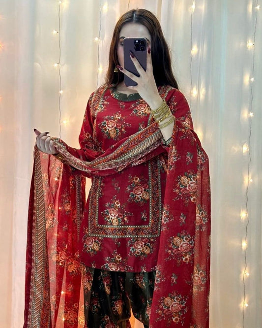 Bin Saeed Silk Embroidered 3 Piece | BS100 - Trendy Casual Outfits - Laiba Rauf
