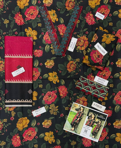 Baroque Dhanak Embroidered 3 Piece | BQ120 - Trendy Casual Outfits - Laiba Rauf