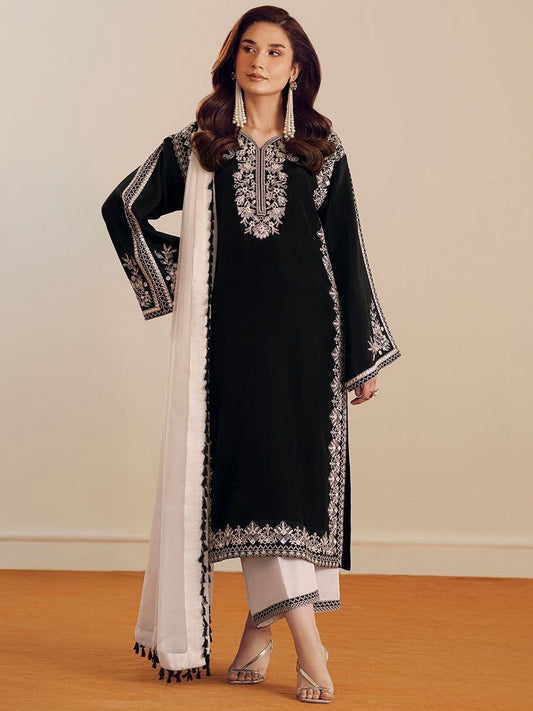 Vanya Dhanak Embroidered 3 Piece | VA101 - Trendy Casual Outfits - Laiba Rauf