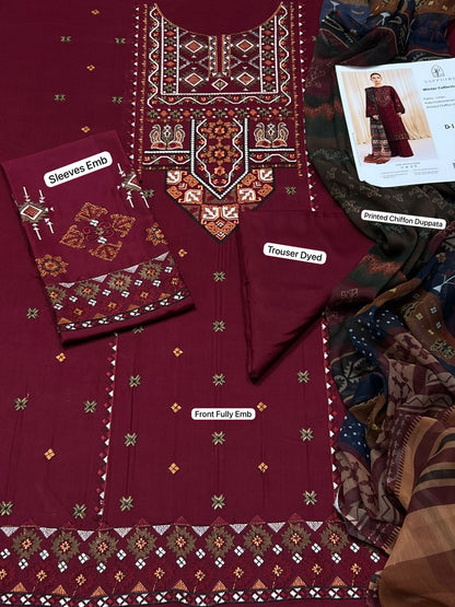 Sapphire Dhanak Embroidered 3 Piece | SP108 - Trendy Casual Outfits - Laiba Rauf