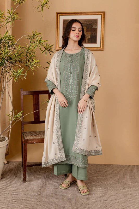 Batik Dhanak Embroidered 3 Piece | BK102 - Trendy Casual Outfits - Laiba Rauf