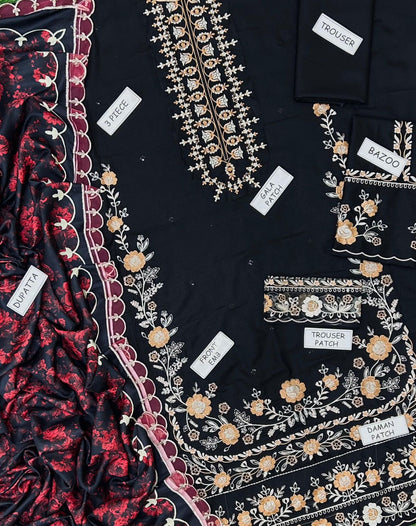 Zara Shahjahan Dhanak Embroidered 3 Piece | ZR104  - Trendy Casual Outfits - Laiba Rauf