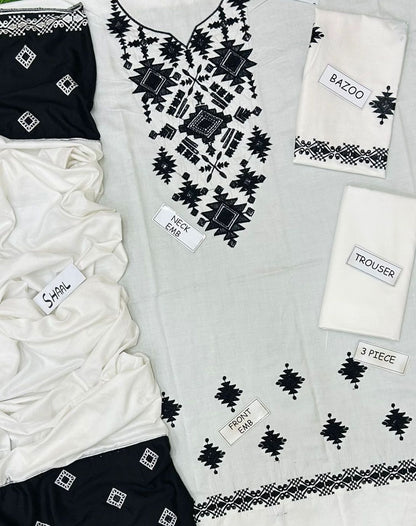 Laam Dhanak Embroidered 3 Piece | LM101 - Trendy Casual Outfits - Laiba Rauf