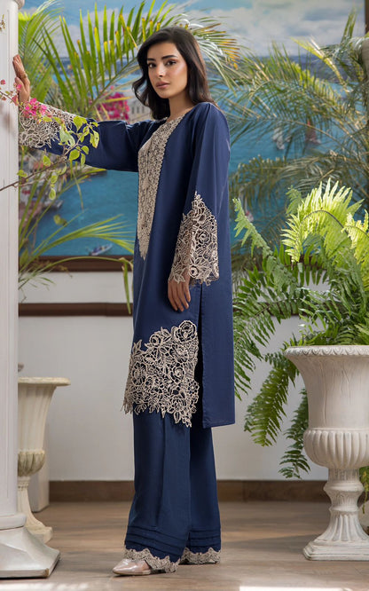 Motifs Dhanak Embroidered 2 Piece | MS100 - Trendy Casual Outfits - Laiba Rauf