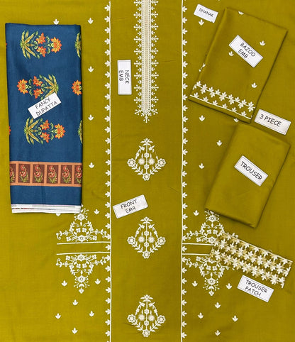 Aisling Dhanak Embroidered 3 Piece | AL109 - Trendy Casual Outfits - Laiba Rauf