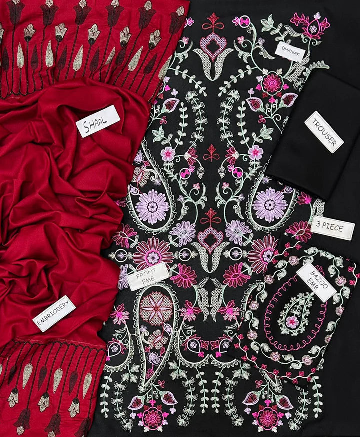 Zara Dhanak Embroidered 3 Piece | ZR109- Trendy Casual Outfits - Laiba Rauf