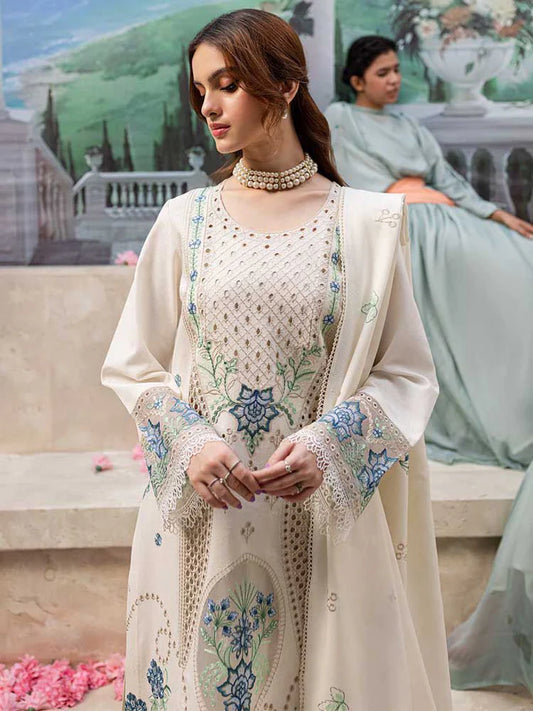 Sana Safinaz Dhanak Embroidered 3 Piece | SS100- Trendy Casual Outfits - Laiba Rauf