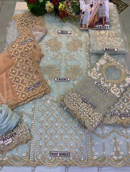 Agha Noor Embroidered 3 Piece | AN - Trendy Casual Outfits - Laiba Rauf