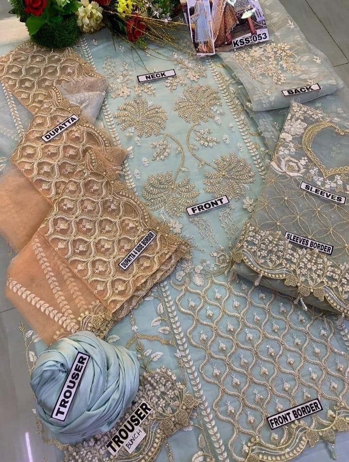 Agha Noor Embroidered 3 Piece | AN - Trendy Casual Outfits - Laiba Rauf