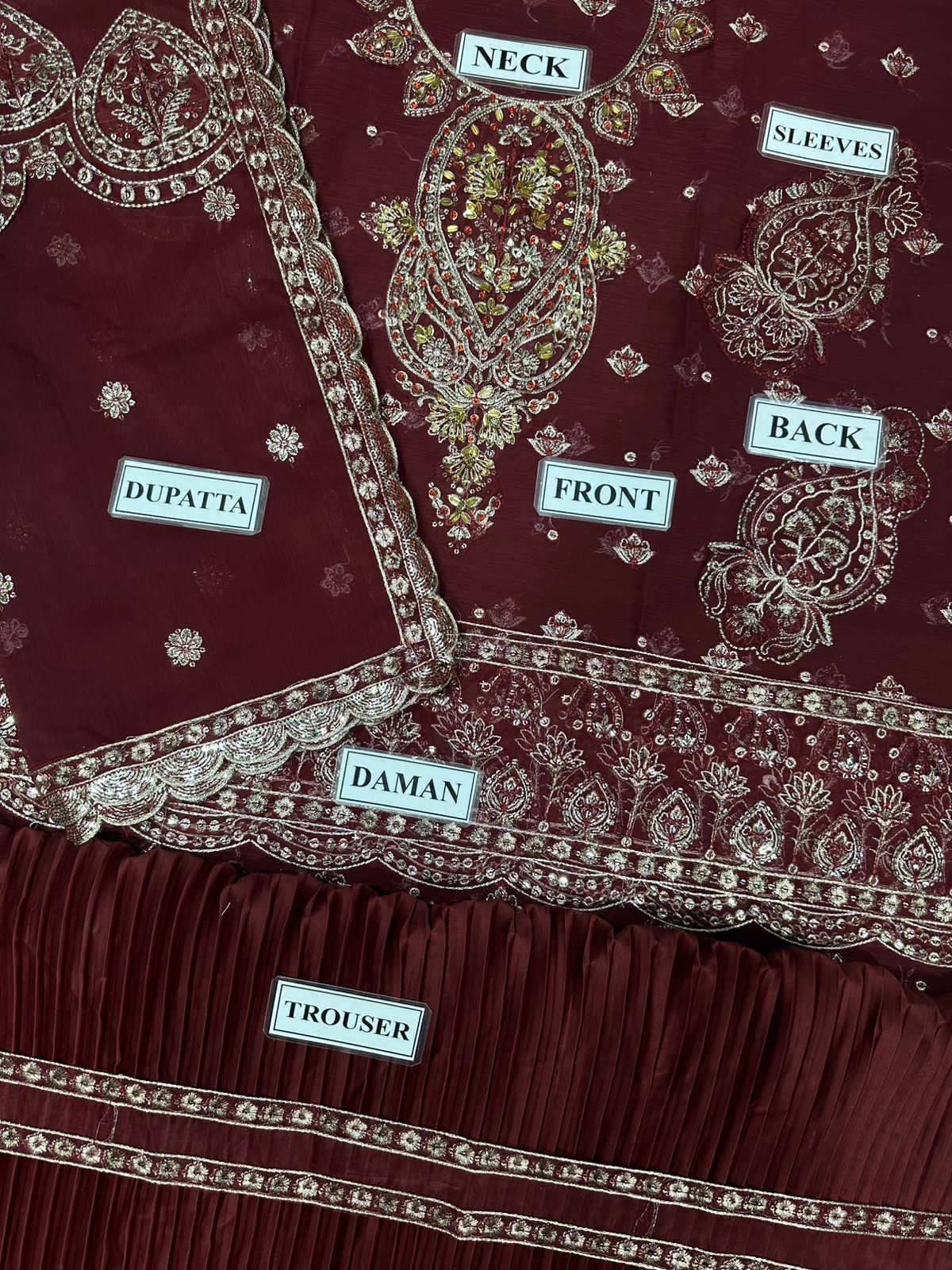 Alizeh Fashion Chiffon Embroidered 3 piece  | AF - Trendy Outfits - Laiba Rauf