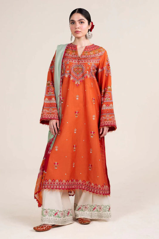 Zara Dhanak Embroidered 3 Piece | ZR111- Trendy Casual Outfits - Laiba Rauf