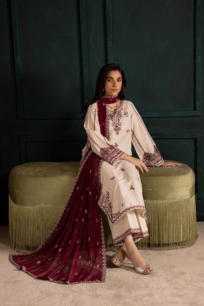 Batik Dhanak Embroidered 3 Piece | BK103- Trendy Casual Outfits - Laiba Rauf