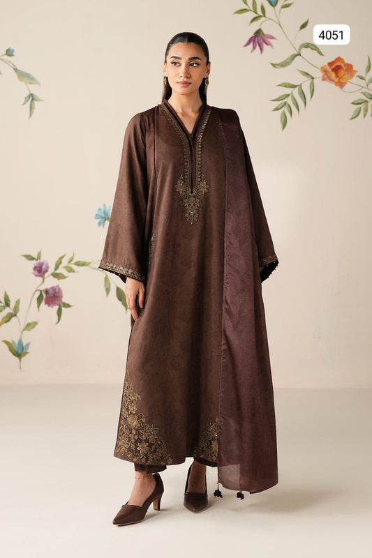 Coco By Zara Dhanak Embroidered 3 Piece- Trendy Casual Outfits - Laiba Rauf