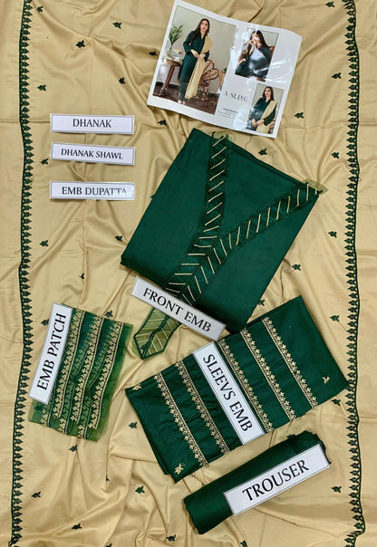 Aisling Dhanak Embroidered 3 Piece | AL101  - Trendy Casual Outfits - Laiba Rauf