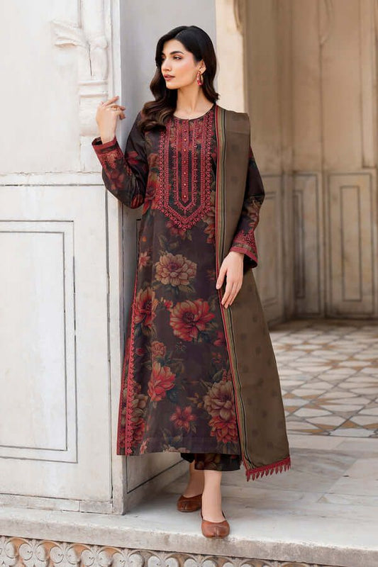 Baroque Dhanak Embroidered 3 Piece | BQ117 - Trendy Casual Outfits - Laiba Rauf