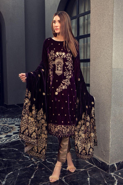 Azure Luxury Velvet Collection - Trendy Casual Outfits - Laiba Rauf