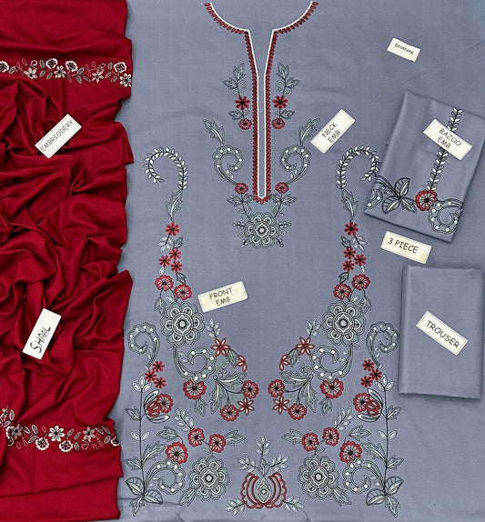 Zara Dhanak Embroidered 3 Piece | ZR118- Trendy Casual Outfits - Laiba Rauf