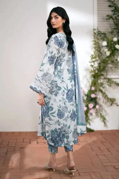 Baroque Linen 3 Piece Digital Printed Blue Floral | BQ104 My Store