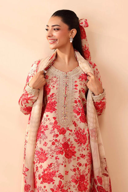 MARIA.B. Linen 3 Piece Digital Printed Pink Floral | MB101 My Store