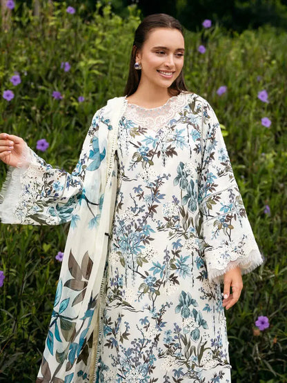 KHAADI Khaddar 3 Piece Digital Printed Navy Floral | KD100 My Store