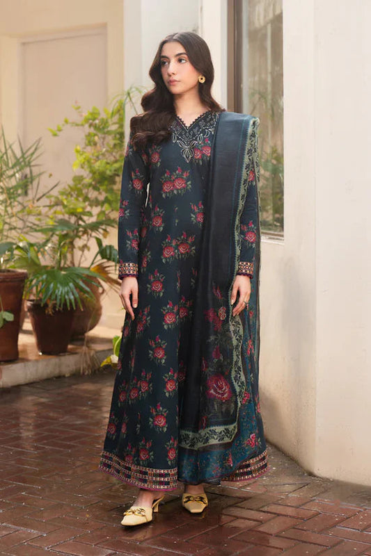 BAROQUE Khaddar 3 Piece Digital Printed Deep Forest Green | BQ100 My Store