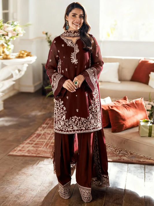 Aneela Dhanak Embroidered 3 Piece | AN111 - Trendy Casual Outfits - Laiba Rauf
