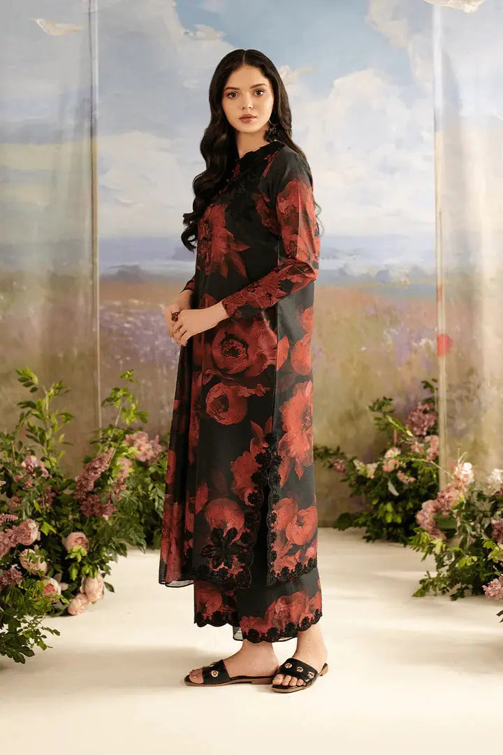 IZNIK Linen 3 Piece Digital Printed Red Floral | IZ103 My Store