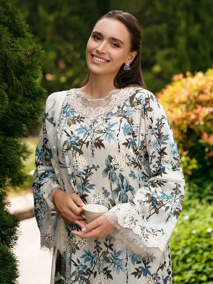 KHAADI Khaddar 3 Piece Digital Printed Navy Floral | KD100 My Store