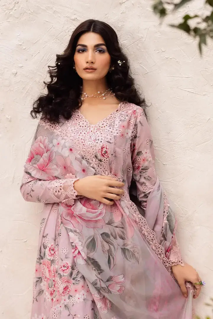 IZNIK Linen 3 Piece Digital Printed Pink | IZ106 My Store