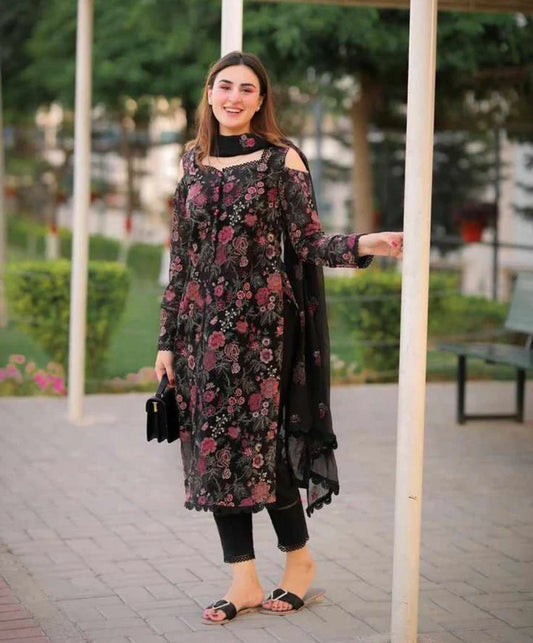 Bareeze Dhanak Embroidered 3 Piece | BZ105 - Trendy Casual Outfits - Laiba Rauf