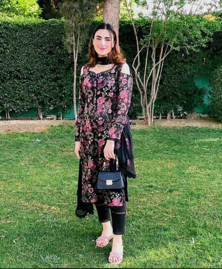 Bareeze Dhanak Embroidered 3 Piece | BZ105 - Trendy Casual Outfits - Laiba Rauf