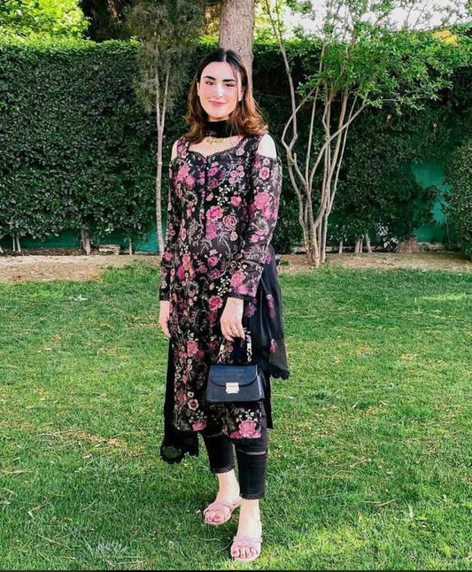 Bareeze Dhanak Embroidered 3 Piece | BZ105 - Trendy Casual Outfits - Laiba Rauf