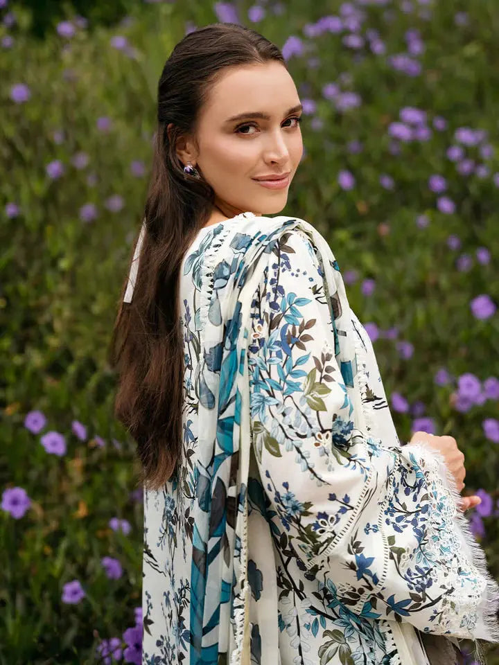 KHAADI Khaddar 3 Piece Digital Printed Navy Floral | KD100 My Store