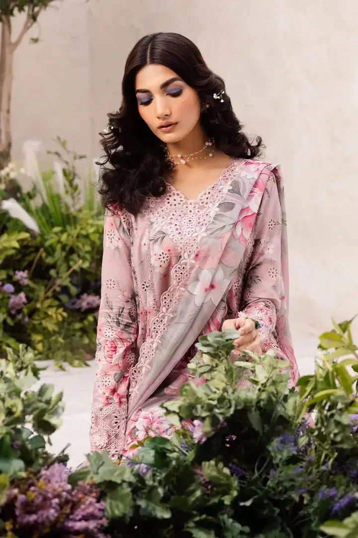 IZNIK Linen 3 Piece Digital Printed Pink | IZ106 My Store