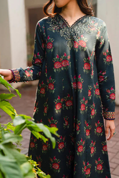 BAROQUE Khaddar 3 Piece Digital Printed Deep Forest Green | BQ100 My Store