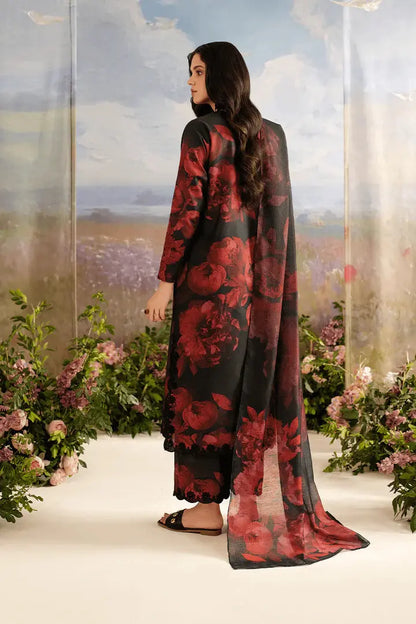 IZNIK Linen 3 Piece Digital Printed Red Floral | IZ103 My Store