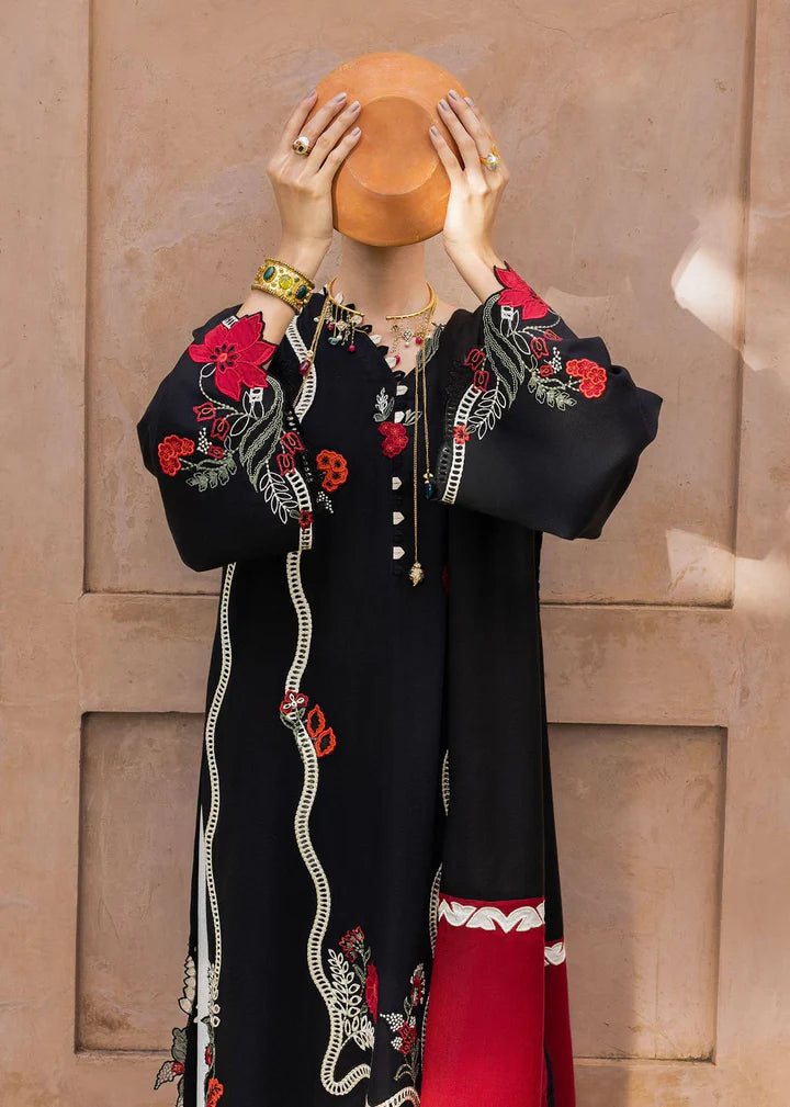 Crimson Dhanak Embroidered 3 Piece | CN106 - Trendy Casual Outfits - Laiba Rauf