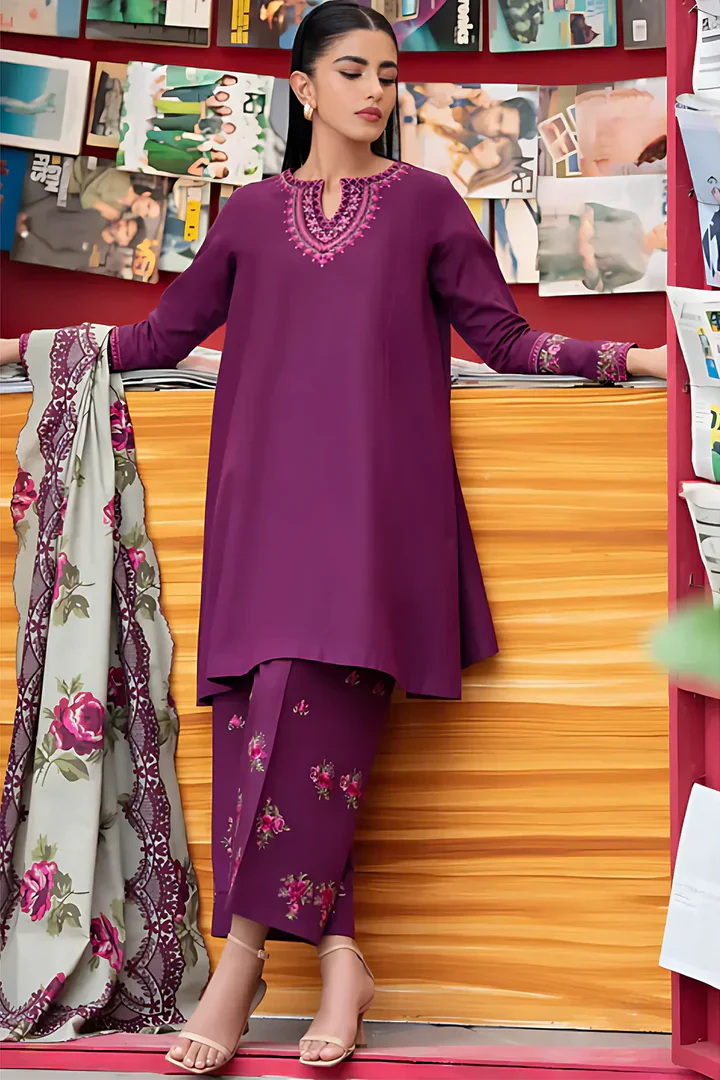 Sapphire Dhanak Embroidered 3 Piece | SP109 - Trendy Casual Outfits - Laiba Rauf