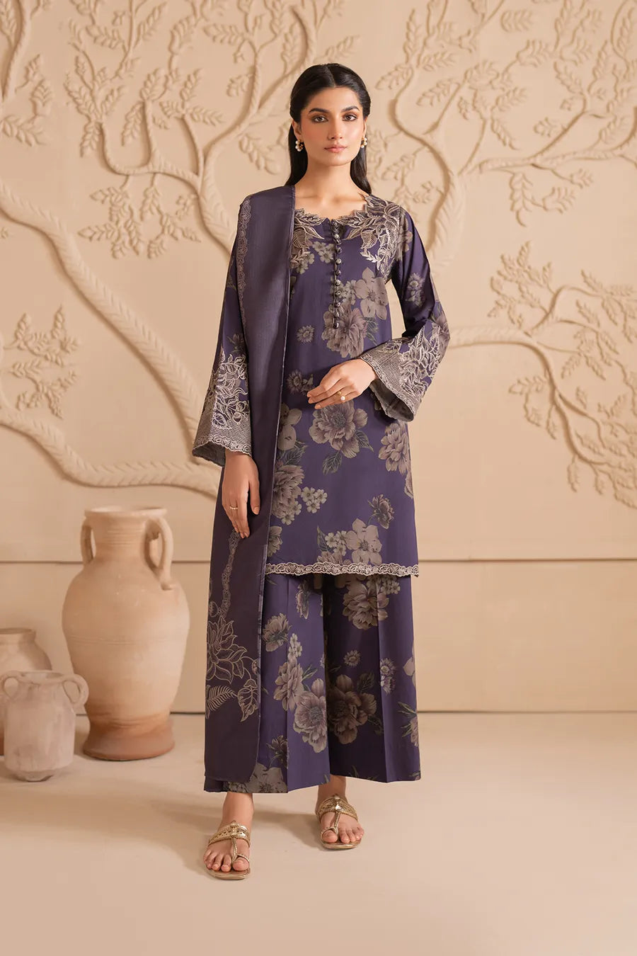 Iznik Dhanak Digital Printed 3 Piece | IZ121 - Trendy Casual Outfits - Laiba Rauf
