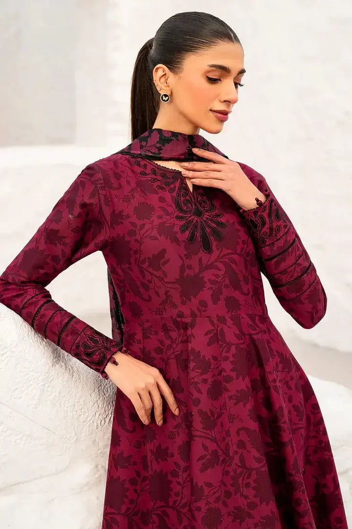 Jazmin Linen 3 Piece Digital Printed Red Black Floral | JZ100 My Store