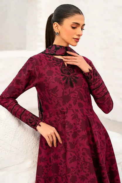 Jazmin Linen 3 Piece Digital Printed Red Black Floral | JZ100 My Store