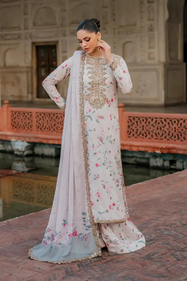 IZNIK Embroidered Linen 3 Piece Digital Printed Pastel Pink | IZ102 My Store