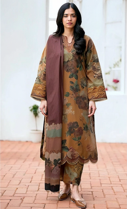 Iznik Khaddar Embroidered 3 Piece | IZ123 - Trendy Casual Outfits - Laiba Rauf