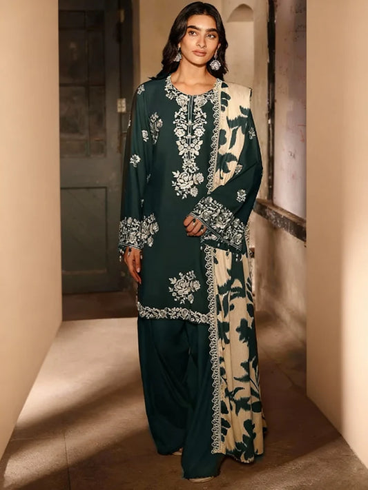Zara Dhanak Embroidered 3 Piece | ZR117- Trendy Casual Outfits - Laiba Rauf
