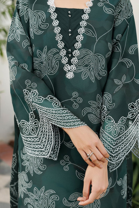 Baroque Khaddar Embroidered 3 Piece | BQ114 - Trendy Casual Outfits - Laiba Rauf