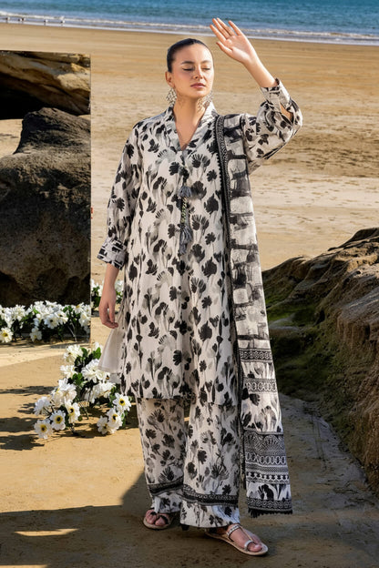 Alkaram Linen Digital Printed 3 Piece | AK100 - Trendy Casual Outfits - Laiba Rauf
