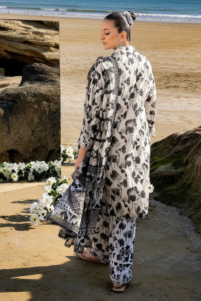 Alkaram Linen Digital Printed 3 Piece | AK100 - Trendy Casual Outfits - Laiba Rauf