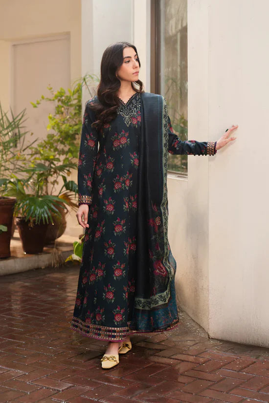 BAROQUE Khaddar 3 Piece Digital Printed Deep Forest Green | BQ100 My Store