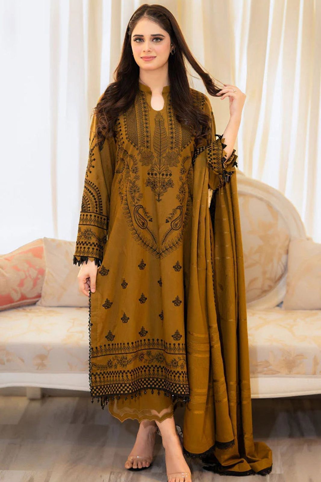 Libaas Dhanak Embroidered 3 Piece | LS100 - Trendy Casual Outfits - Laiba Rauf