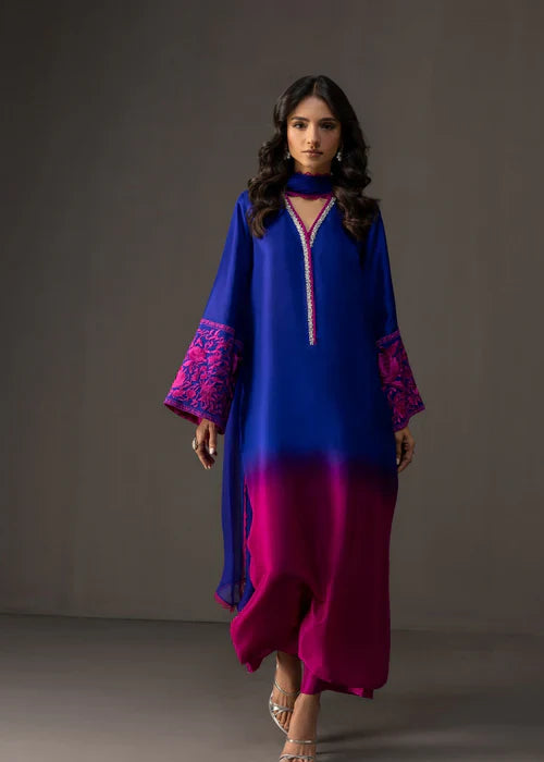 Zainab Chottani Shamoz Silk Embroidered 3 Piece | ZC105 - Trendy Casual Outfits - Laiba Rauf